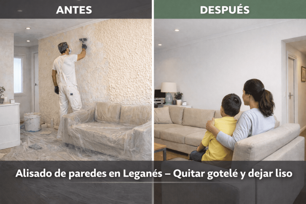Alisado de paredes en pisos habitados en Leganés