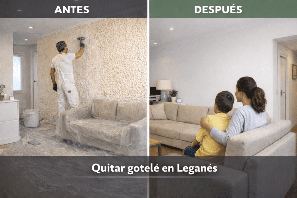 Quitar gotelé en Leganés – Acabado liso profesional